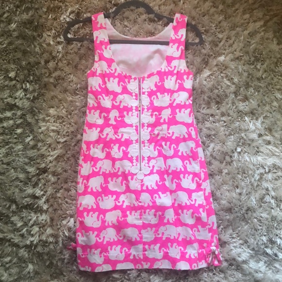 Lilly Pulitzer Pink Elephant Print Shift Dress - Picture 2 of 3